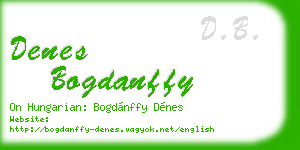 denes bogdanffy business card